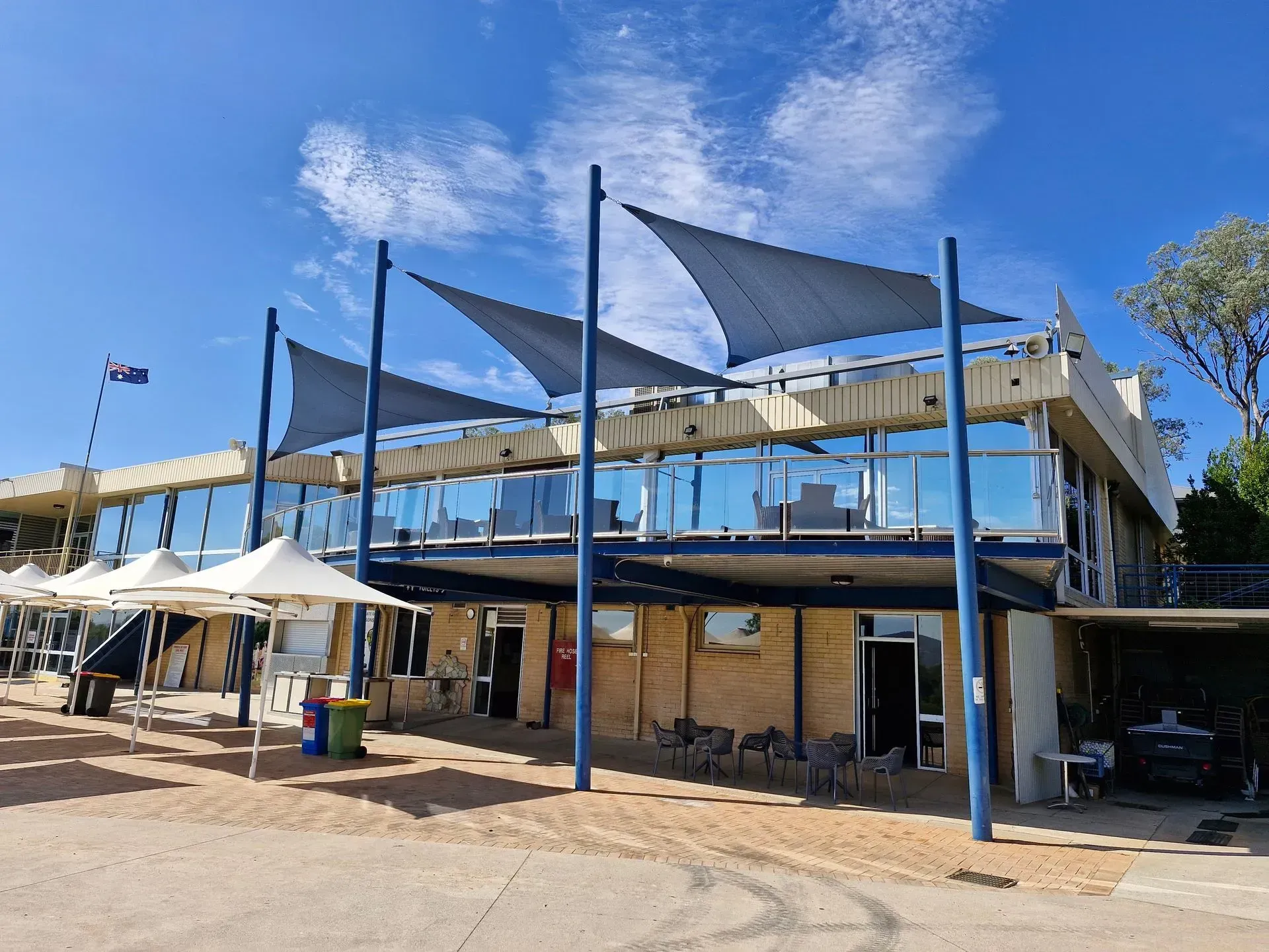 Building With Blue Sails and Glass Facade — The Gazebo and Shade Centre in Jindera, NSW
