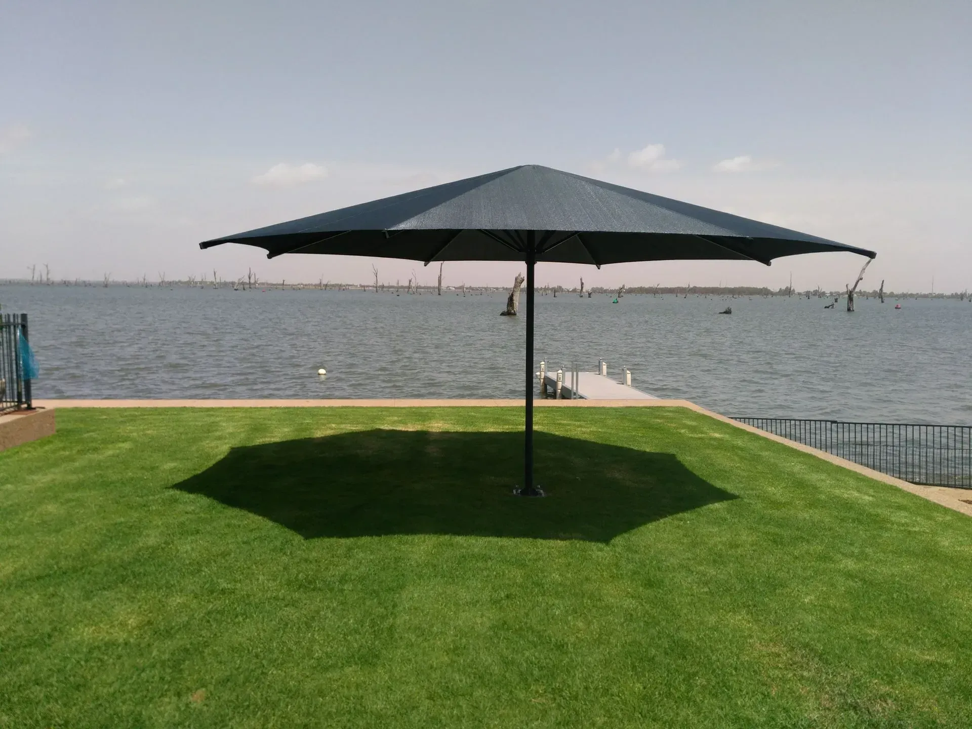 Black Octagonal Patio Umbrella  — The Gazebo and Shade Centre in Jindera, NSW