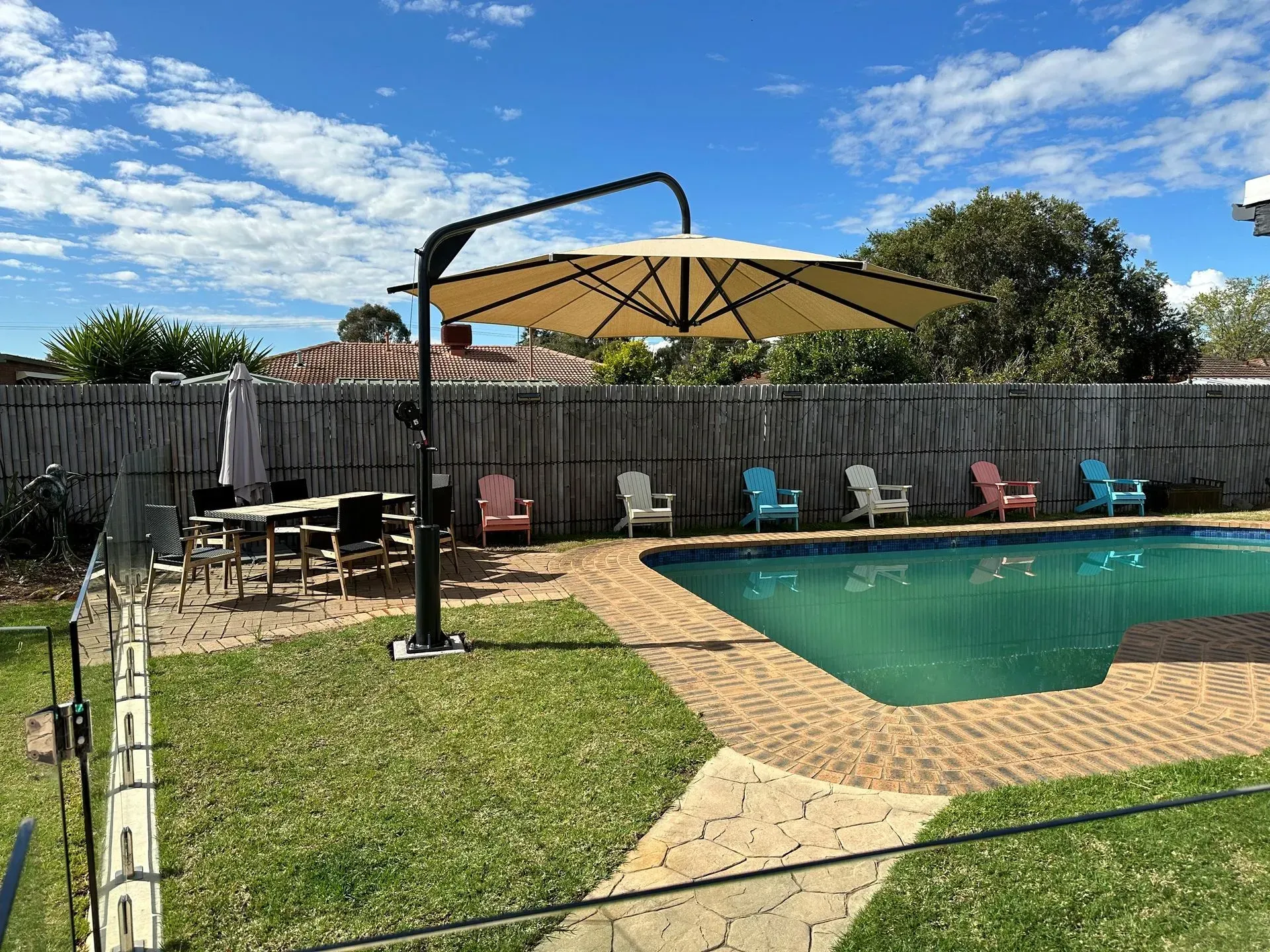 Backyard Scene With Pool — The Gazebo and Shade Centre in Jindera, NSW
