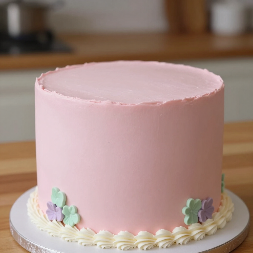 Pre-cut fondant shapes in pastel colors on a baking mat
