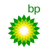 Bp logo with green and yellow flower-like emblem