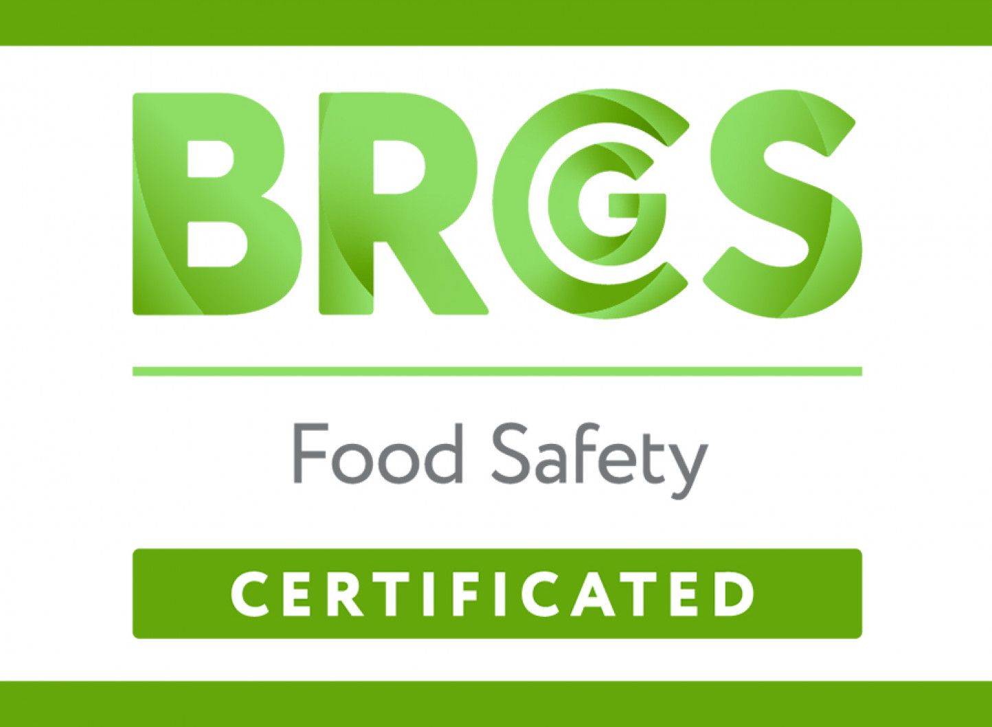 BRGS Food Safety certified logo in green and white