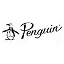 A black and white logo for penguin with a penguin on it.