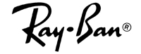 The ray-ban logo is black and white on a white background.