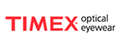 The timex optical eyewear logo is red and black on a white background.