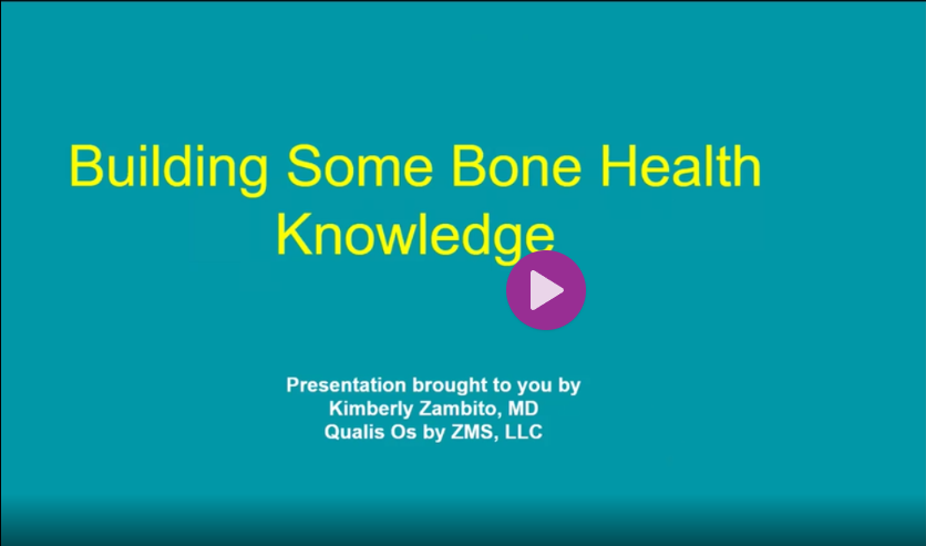 A blue background with the words building some bone health knowledge on it