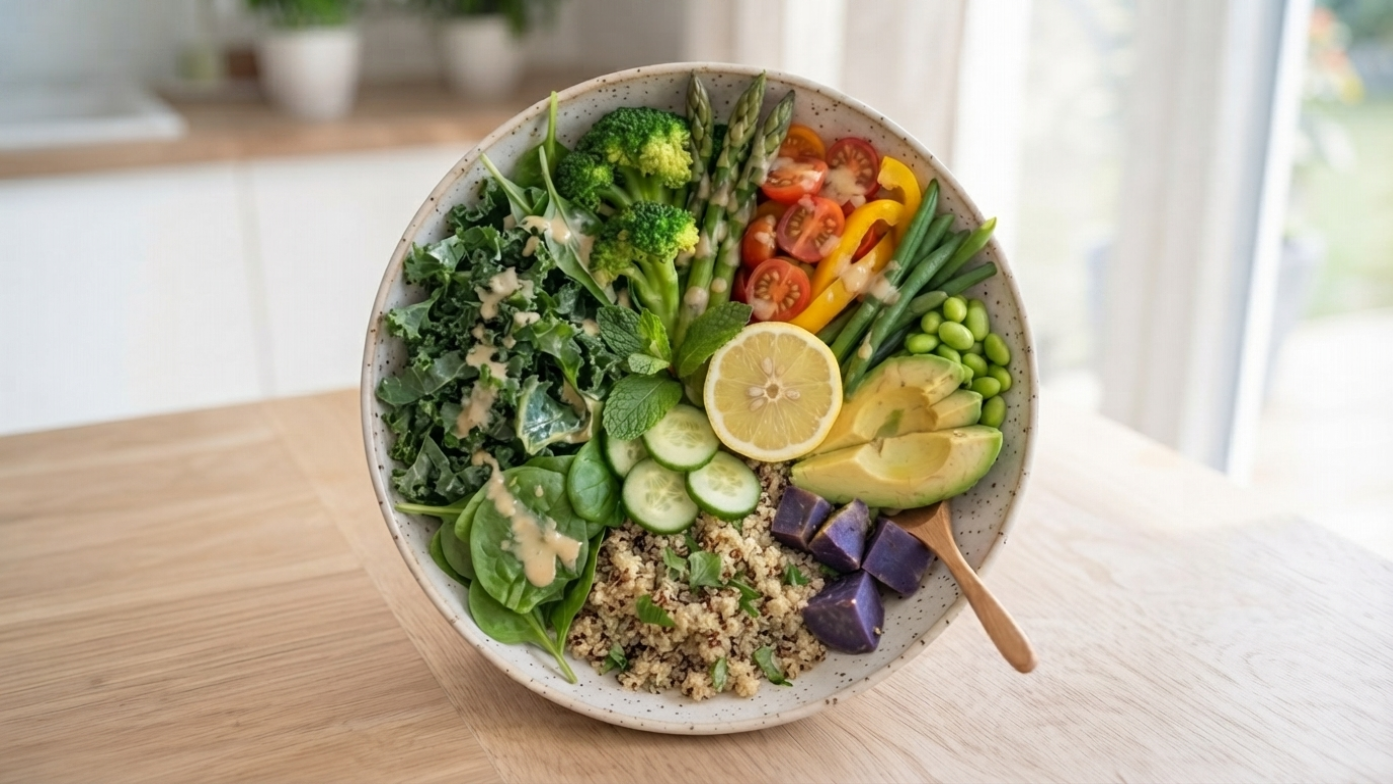 Balanced whole food meal ideal for easing into a natural colon cleanse