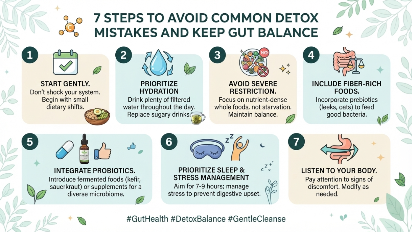 Infographic guide highlighting key colon detox mistakes to avoid for safe results