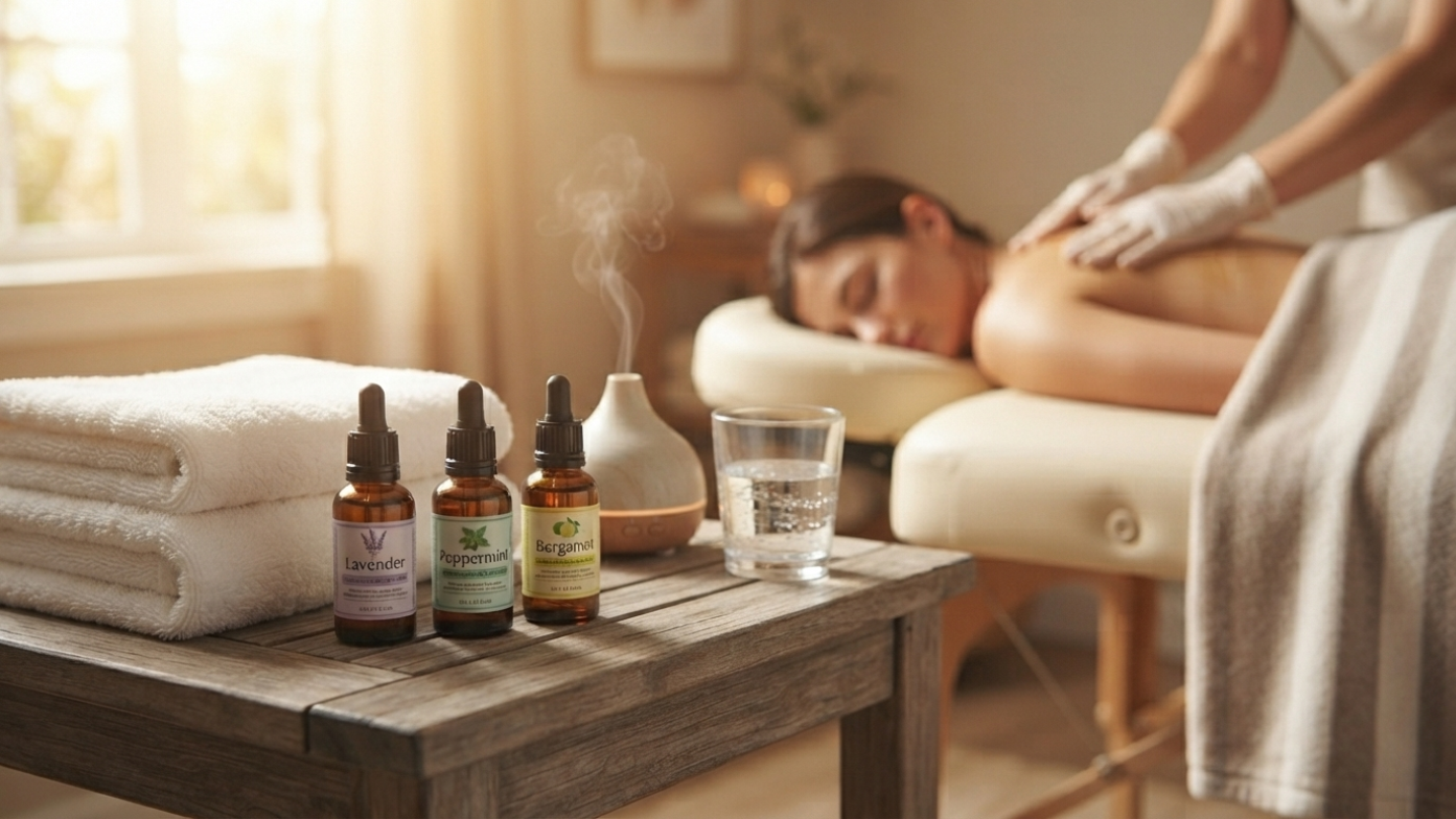 Relaxing massage therapy session providing physical muscle stress relief in Dallas