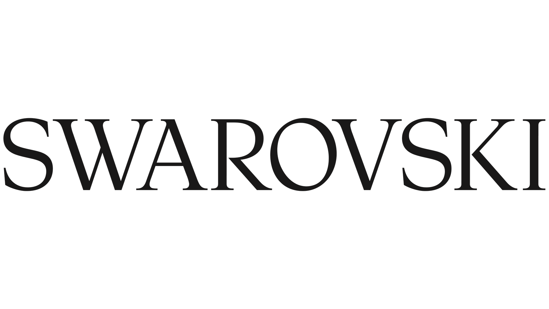 Logotipo da Swarovski em texto preto sobre fundo branco.