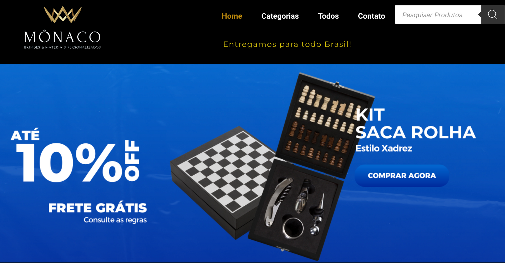 Imagem promocional: Jogo de xadrez e kit abridor de vinhos com