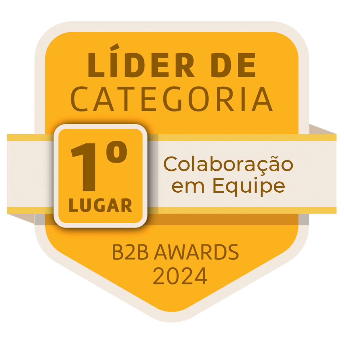 Um emblema que diz lider de categoria 1o lugar b2b awards 2024