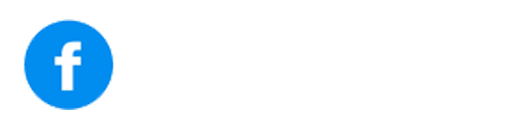 The facebook logo is in a blue circle on a white background.