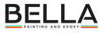 BELLA Painting and Epoxy logo in black with red, green, and yellow accent lines