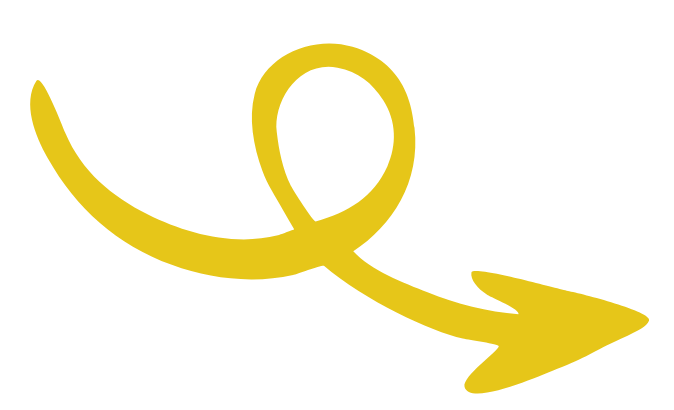 A yellow arrow pointing to the right on a white background.