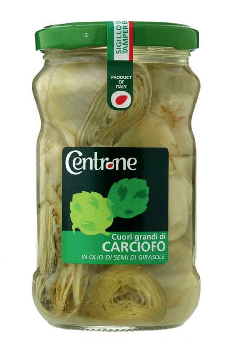 Large artichoke hearts in sunflower oil. Ml. 314, 580 e 720
