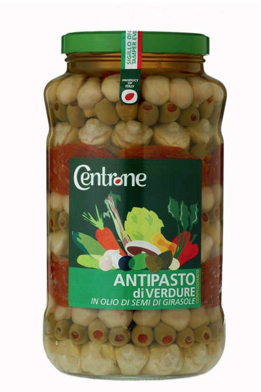 Vegetable appetiser packed in sunflower oil. Ml. 3100