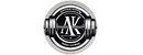 Logo voor AK Fitness, een sportschool, met een halter en de initialen AK.