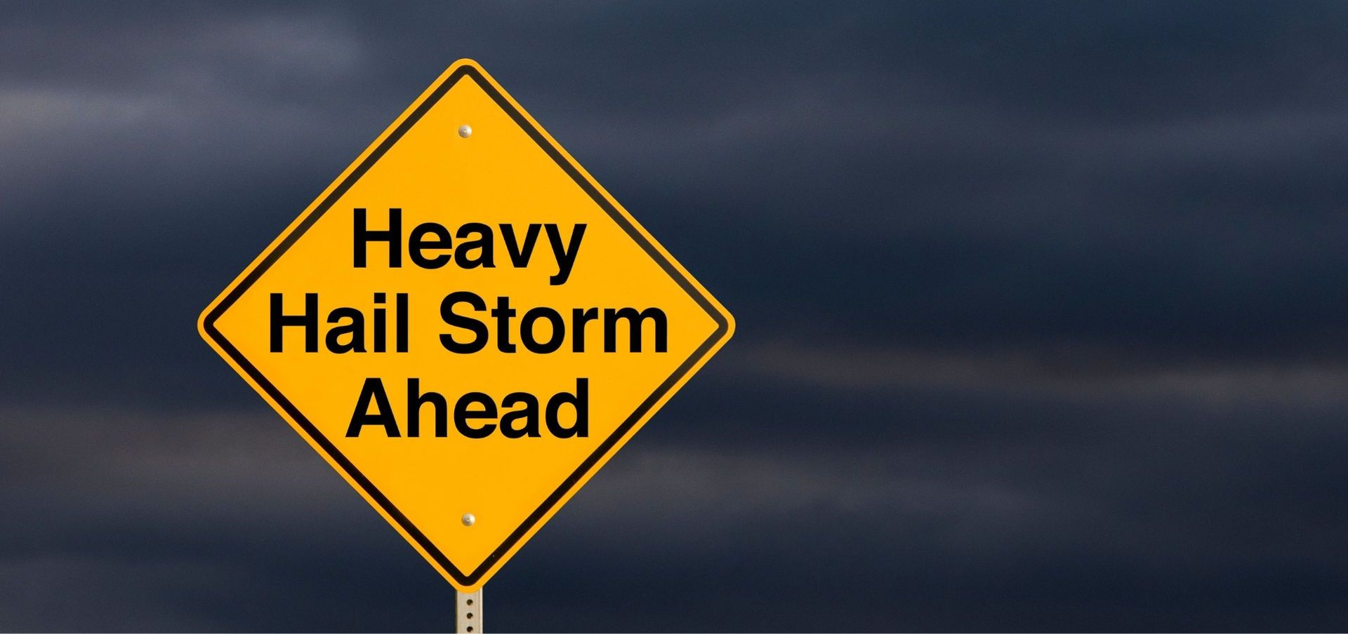 Heavy Hail Storm Warning Sign