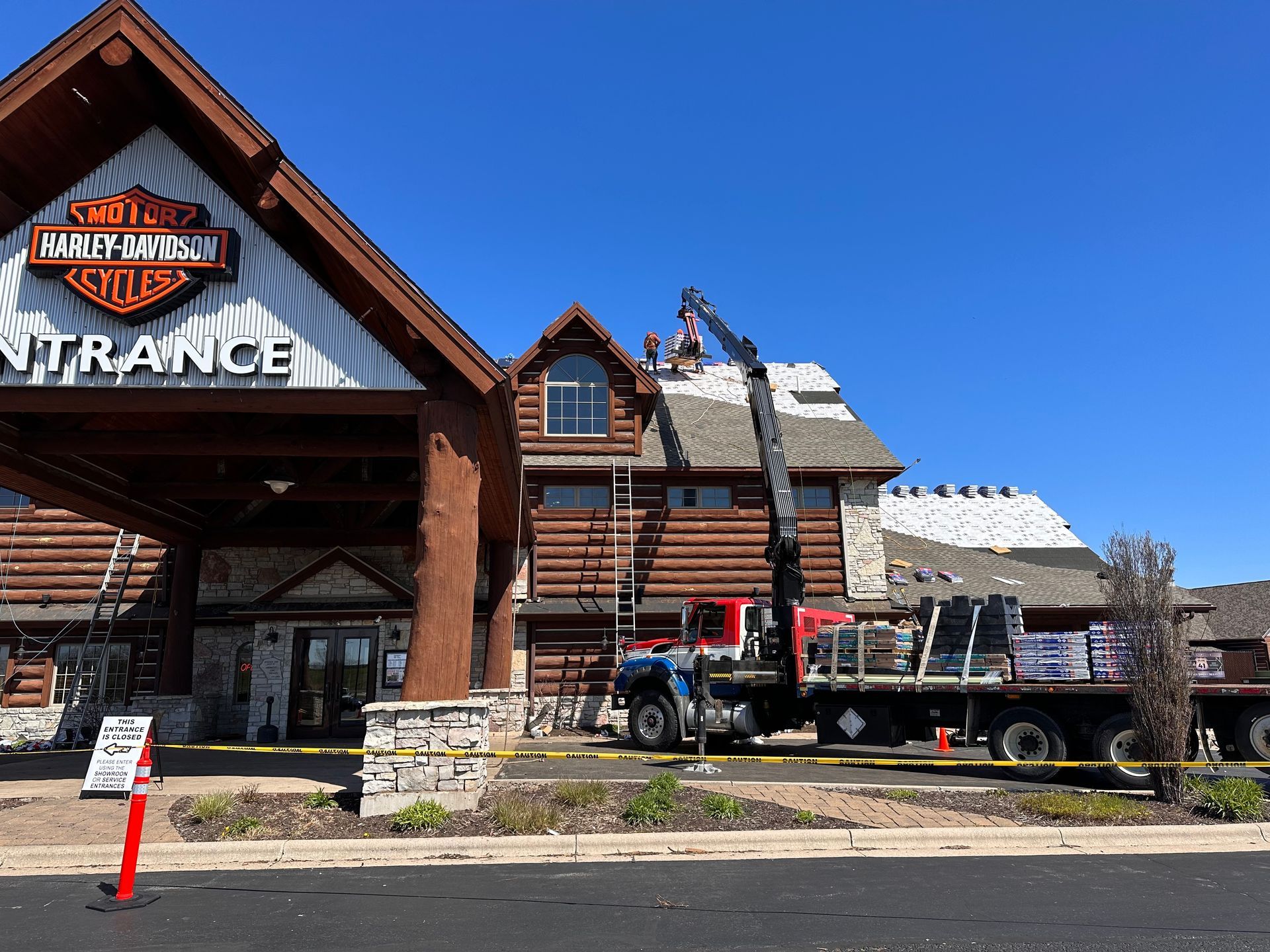 Vandervest Harley Davidson Green Bay Wisconsin Commercial Roof replacement by Contractor Badgerland Restoration & Remodeling