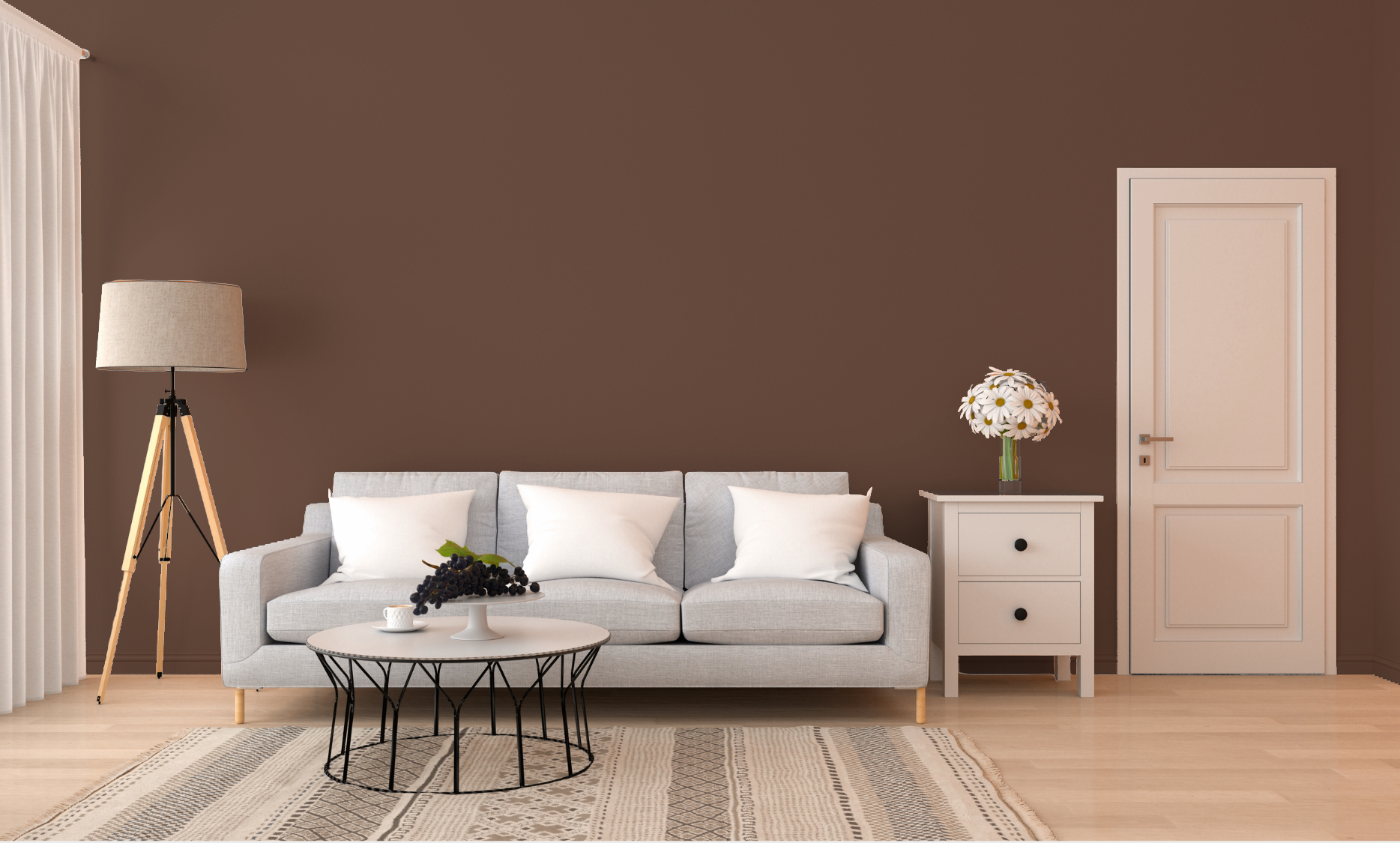 Brown living room wall paint color | Remodeling contractor Badgerland Restoration & Remodeling Stevens Point WI