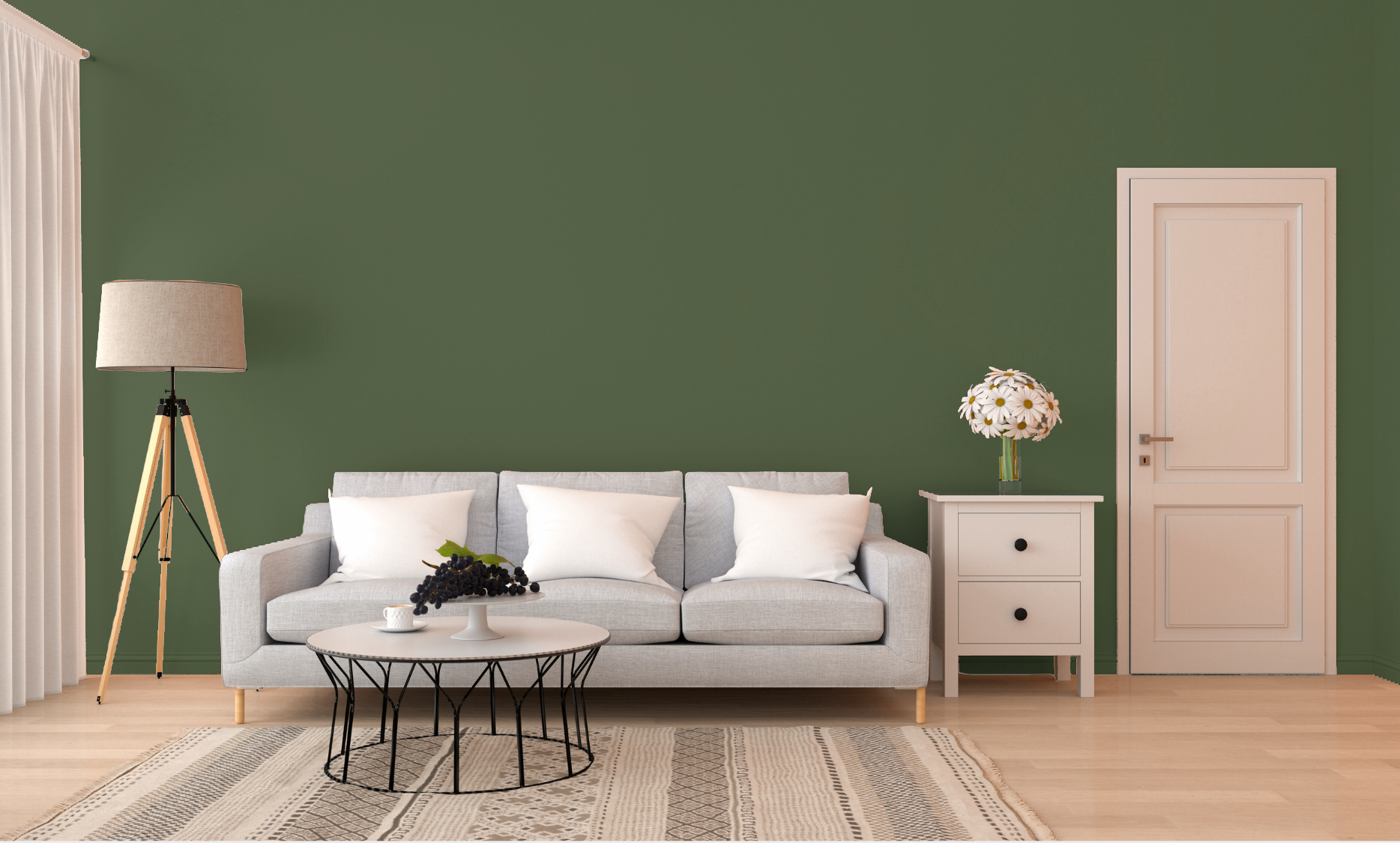 Green living room wall paint color | Remodeling contractor Badgerland Restoration & Remodeling Stevens Point WI
