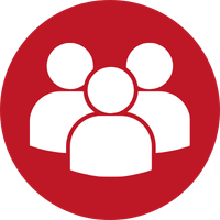 red circle with white people icon