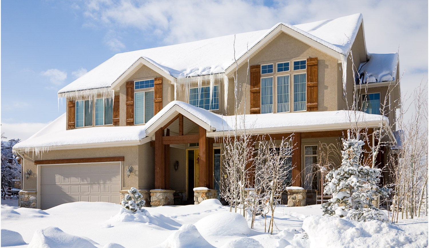 Frozen Gutters - Ice Dams - Icicles - Roof Ice Prevention - Snow Removal - Badgerland Restoration & Remodeling - Waupaca Wisconsin - Stevens Point - Appleton