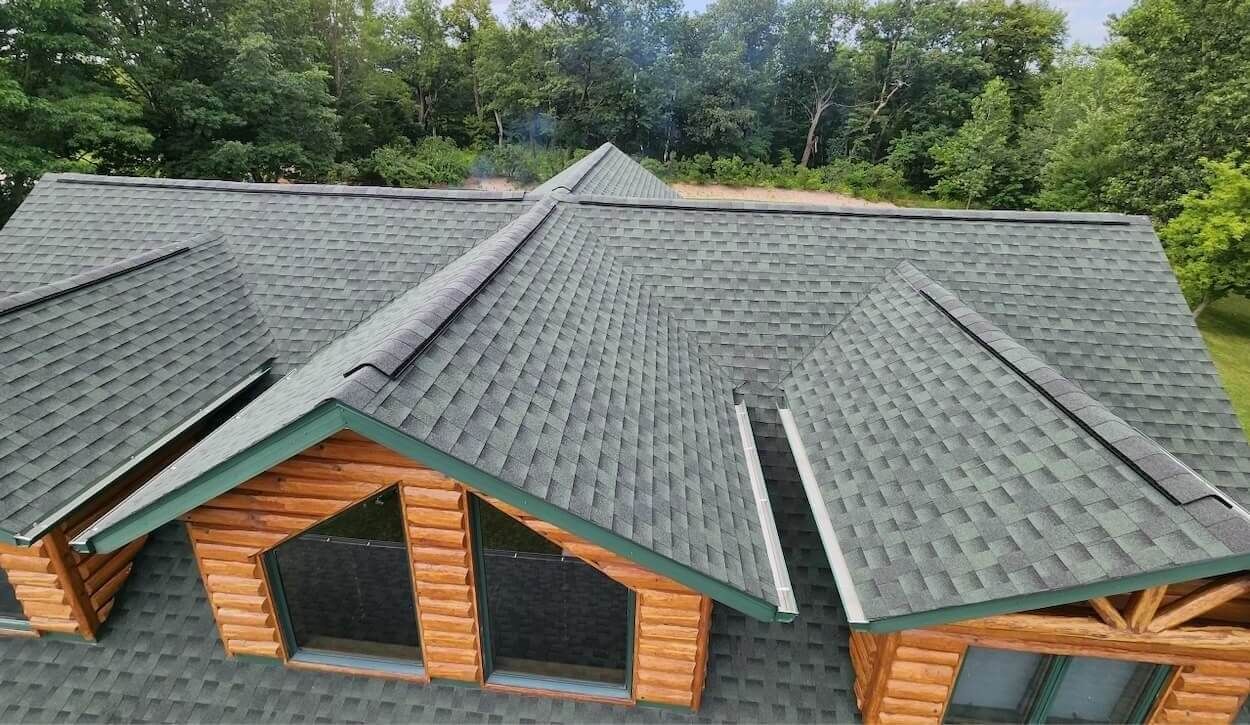 GAF Timberline HDZ Roof Shingle Hunter Green Installed by Badgerland Restoration & Remodeling New London Wisconsin