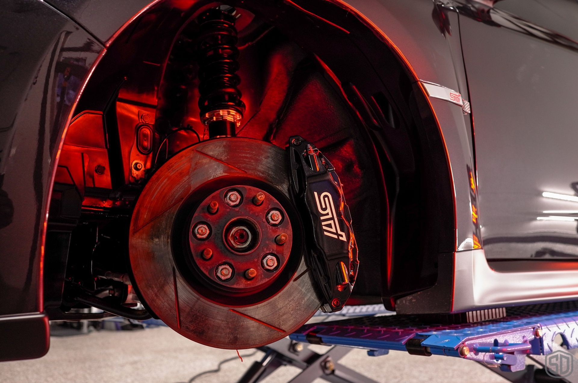 2010 Subaru WRX STI Signature Suspension Detail - wheels, suspension, and brake calipers protection installationFlorida