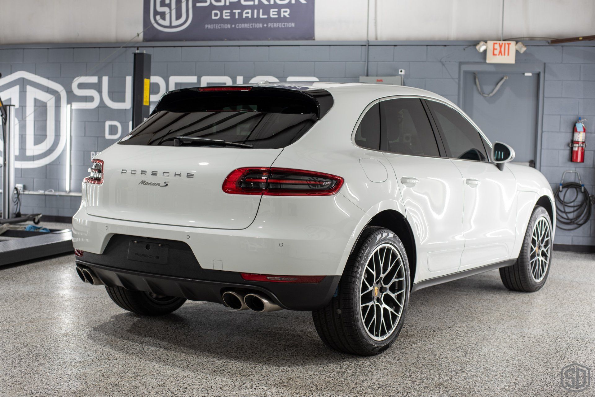 2019 Porsche Macan high end detailing Modesta BC-06 water repellent glass coating and Modesta Heat resistant coating for wheels and calipers Orlando Florida