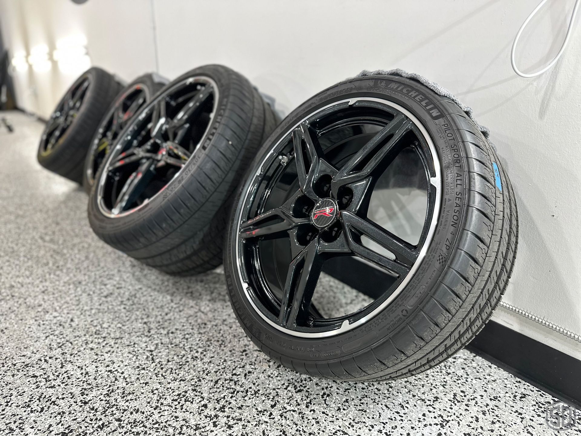 2023 Corvette Stingray Paint Correction and Modesta Coatings wheels off view FL, USA