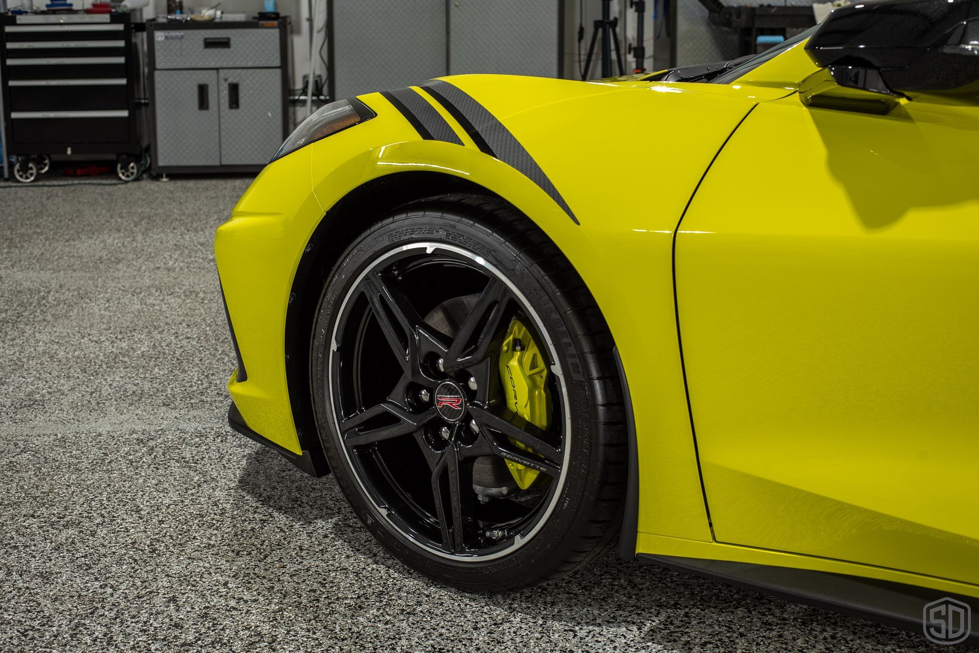 2023 Corvette Stingray Paint Correction and Modesta Coatings wheels close up Orlando, Florida USA