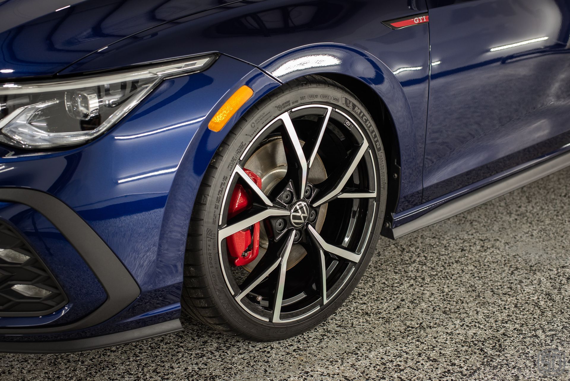 2023 VW GTI Paint Correction and Modesta Coatings front wheel close upOrlando