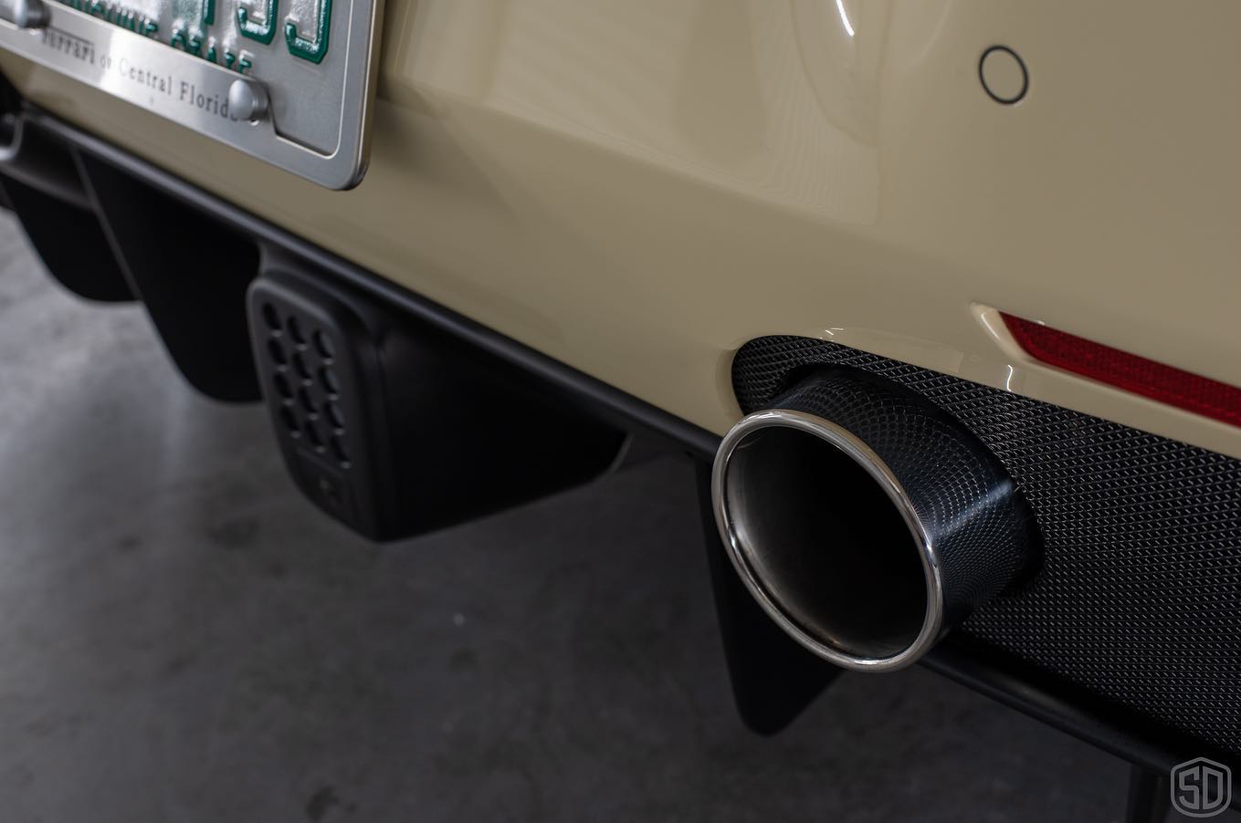 Avorio 190 Ferrari 488 GTB Car Detailing rear tail pipe close upOrlando, FL