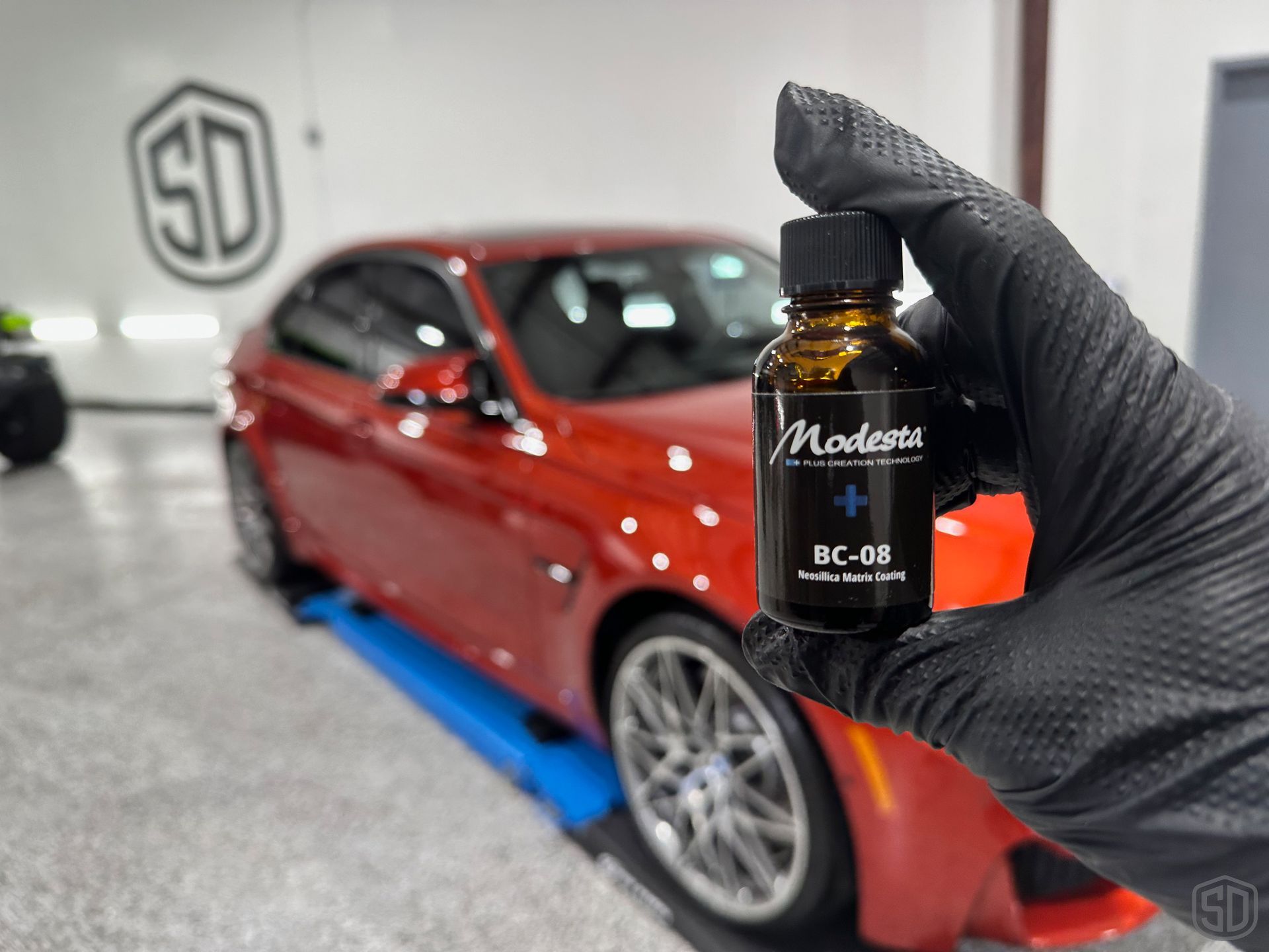 BMW M3 CS Detailing, Paint Correction, Modesta Coatings bottle Orlando, Florida