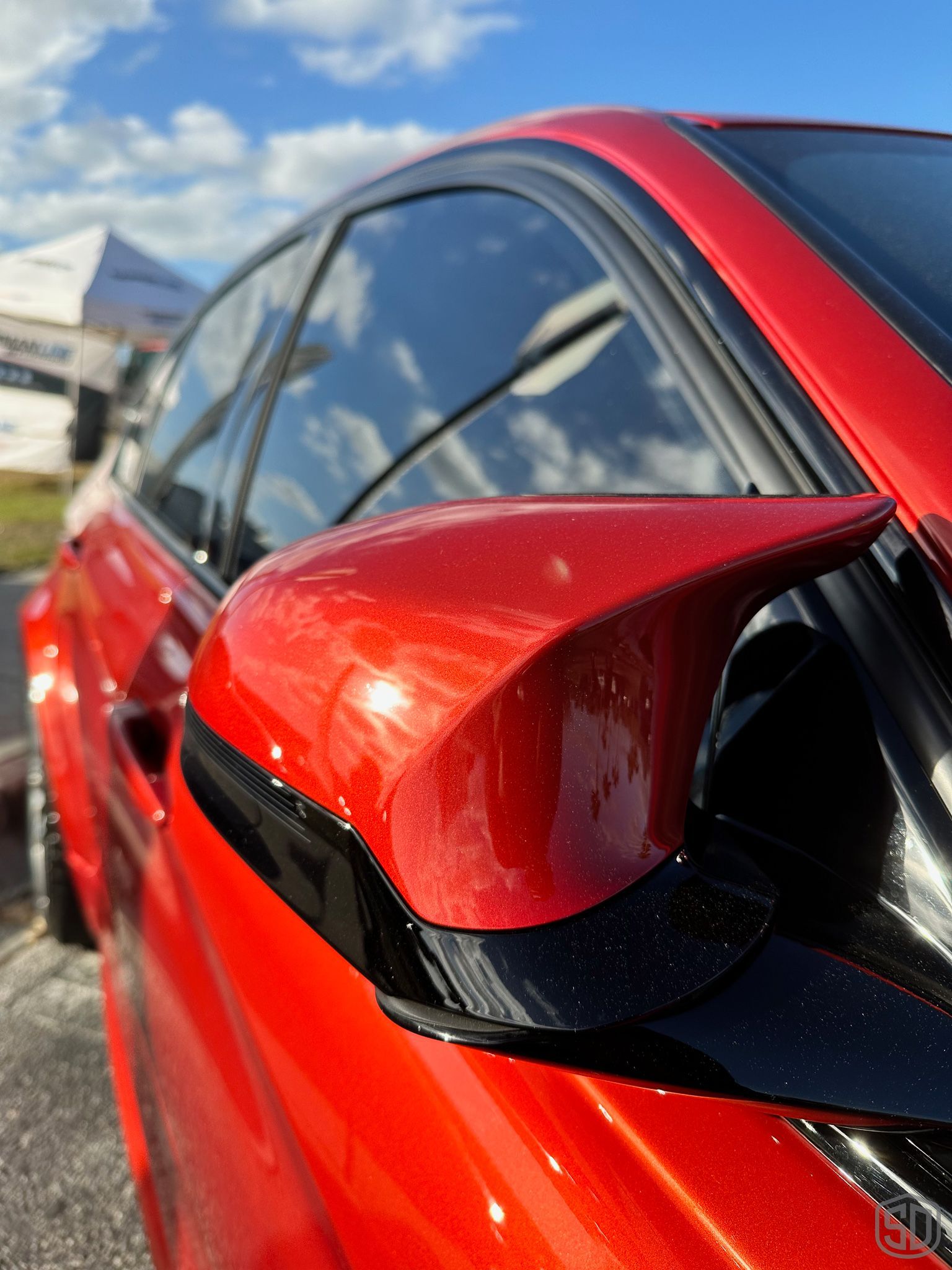 BMW M3 CS Detailing, Paint Correction, Modesta Coatings side mirror close up Orlando, FL