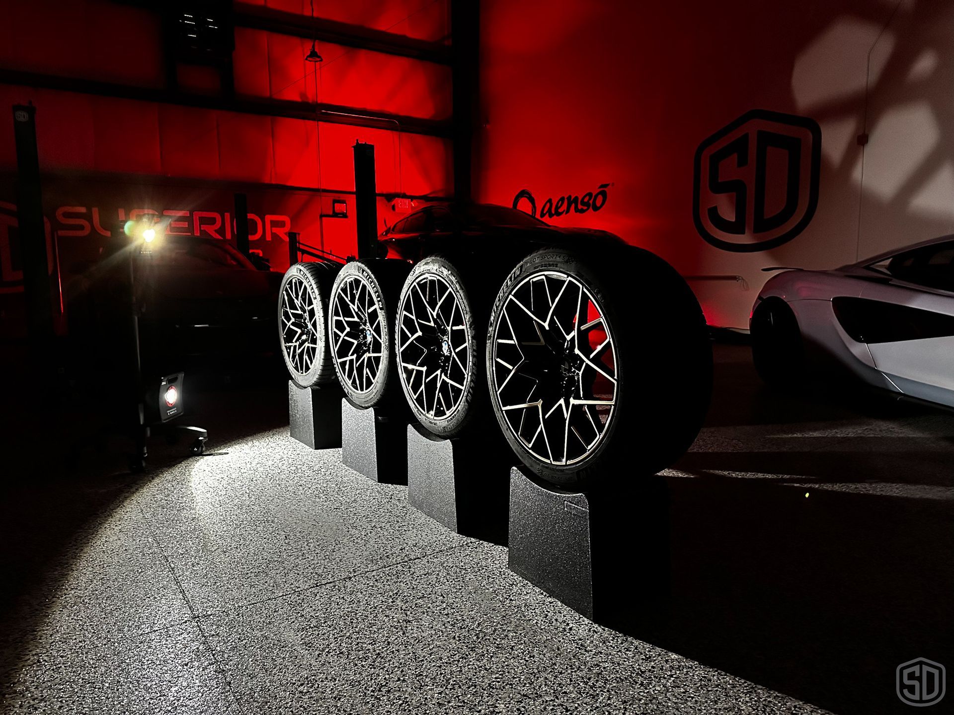 BMW M8 Modesta Coating BC-06 Glass Coating on the Brakes and Calipers wheels off close up FL 