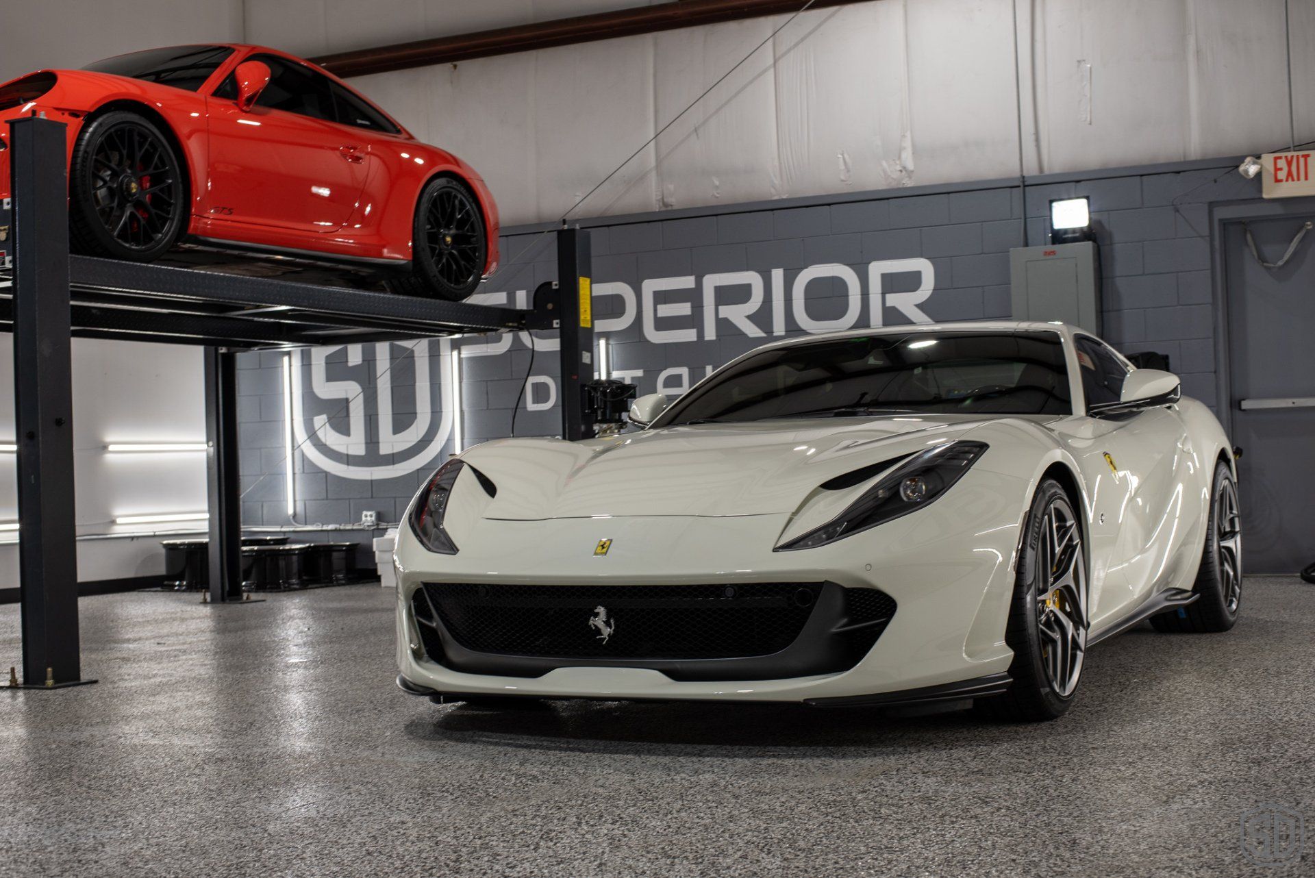 Bianco Avus Ferrari 812 Superfast Detailing, Modesta Primer, Wheel and Caliper Detailing, Interior Conditioning , PPF, Modesta BC-04 Nano-Titanium Glass Coating, and Much More Orlando Florida USA