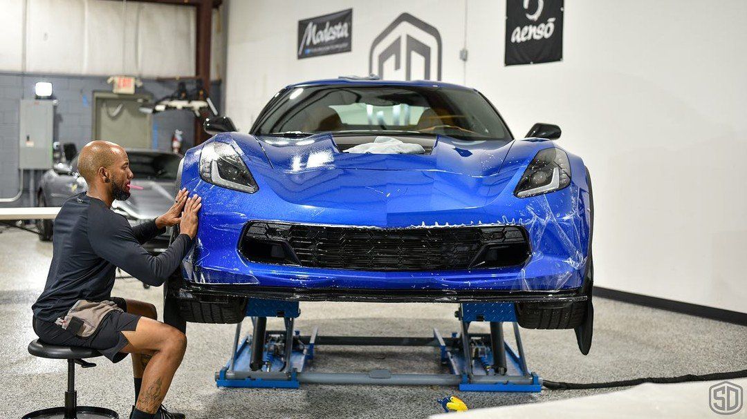 Chevrolet Corvette Grand Sport - Xpel 10mm ppf installation process on the front bumper - Orlando, Florida