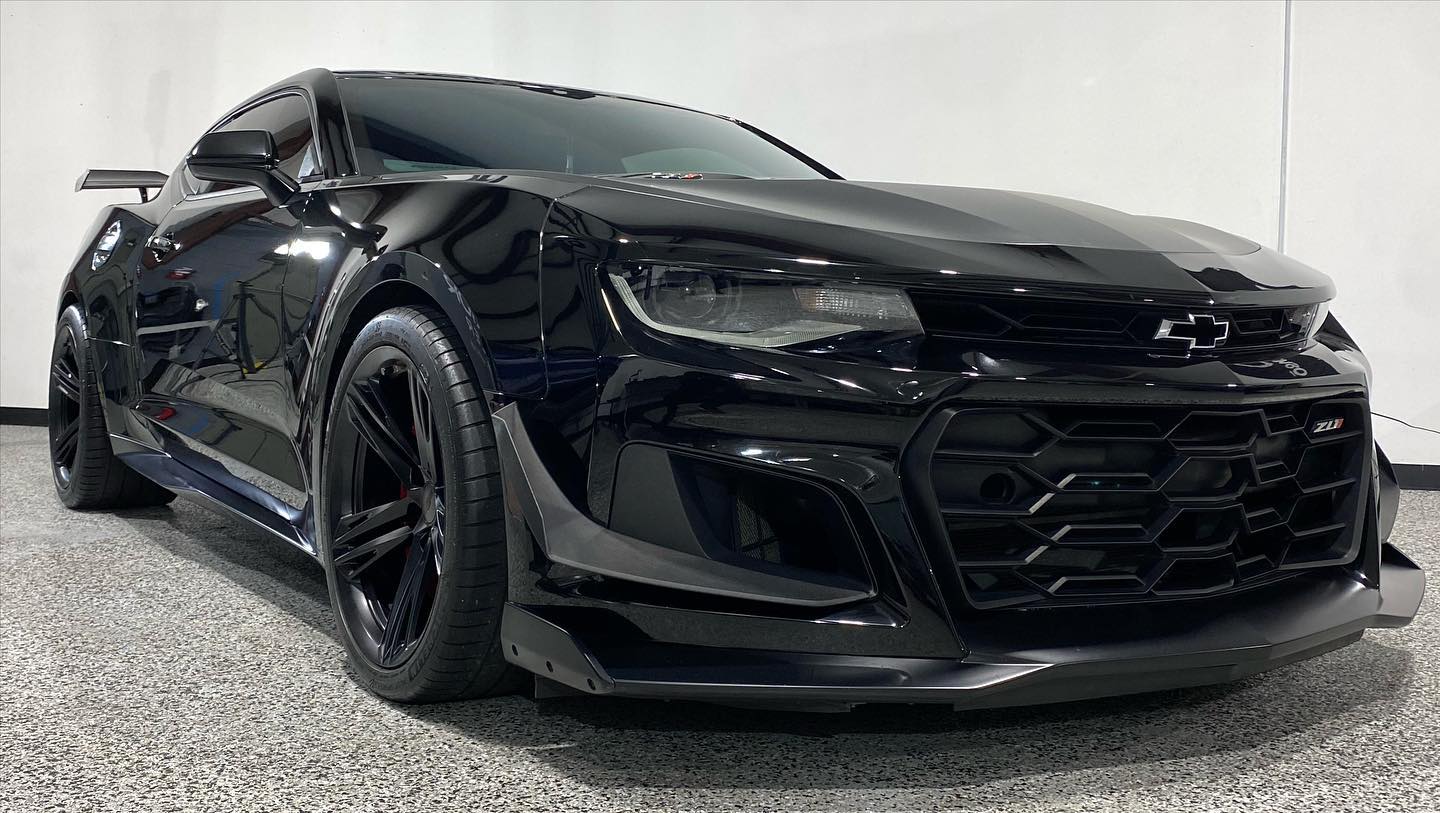 Chevy Camaro ZL1 1LE! Swipe left! We protected this menacing sports car with Modesta BC-04 and BC-06 coatings on the paint, wheels and calipers - Orlando, FL