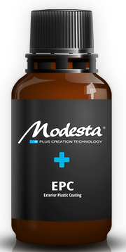 A bottle of modesta epc is shown on a white background