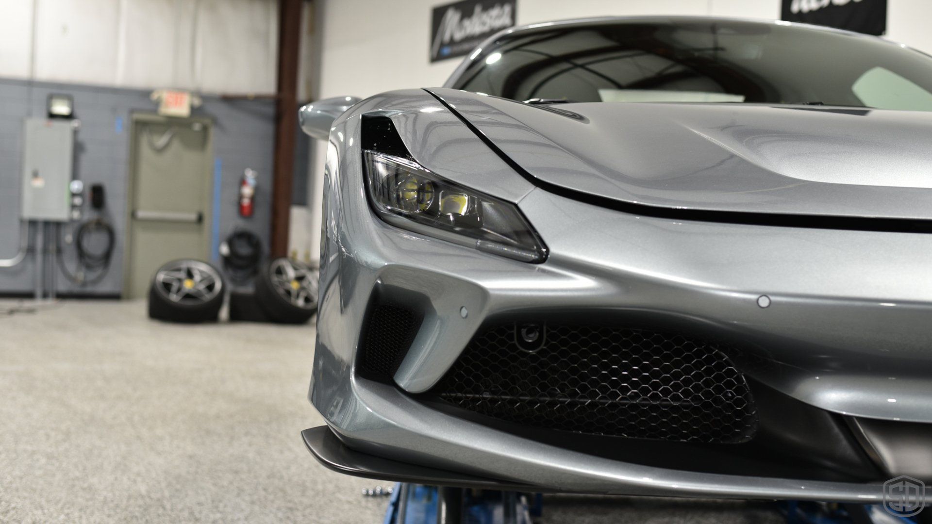 Ferrari F8 Tributo paint protection film and modesta coatings front head light orlando Florida