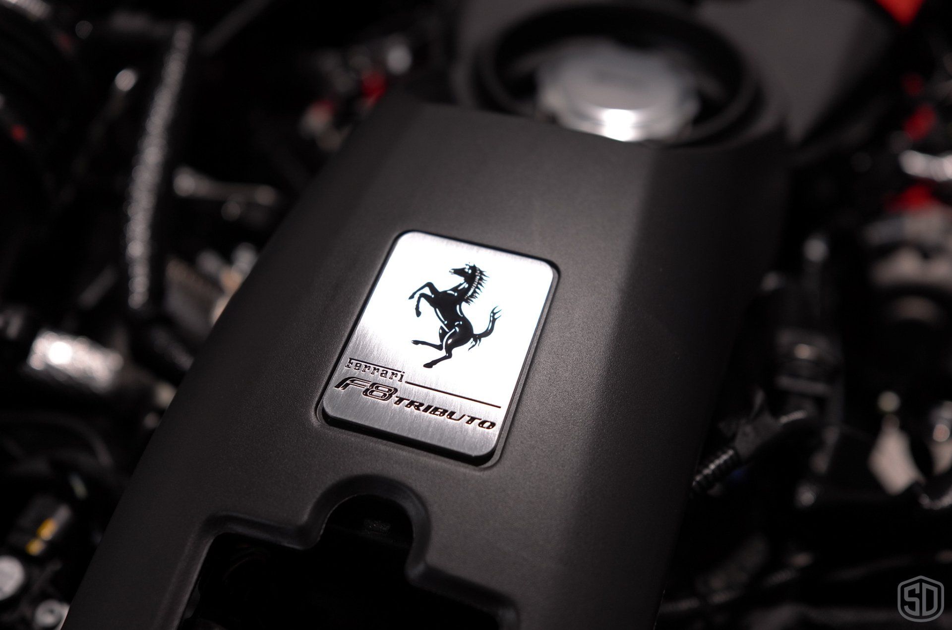 Ferrari F8 Tributo paint protection film and modesta coatings interior emblem detail florida
