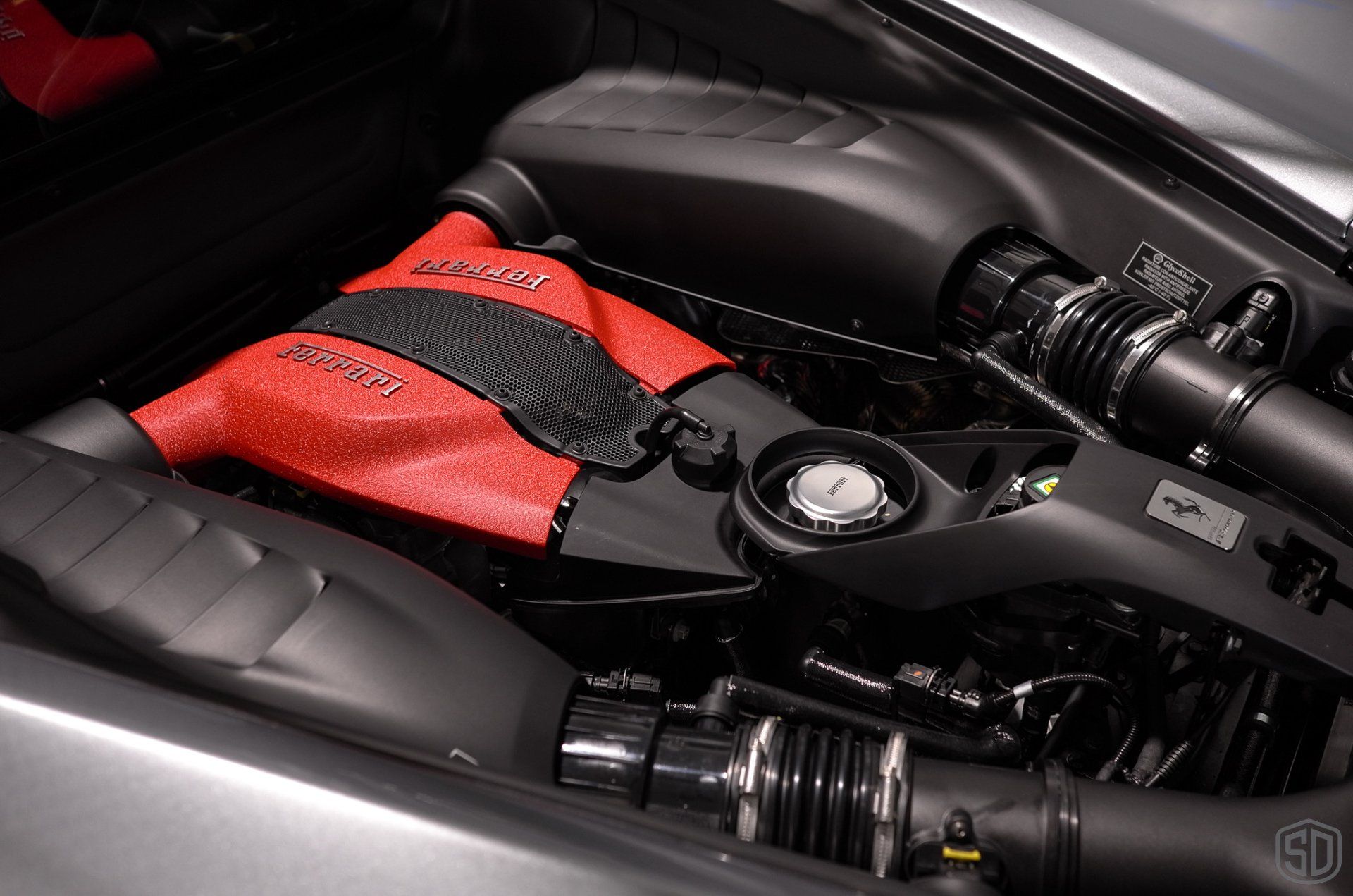 Ferrari F8 Tributo paint protection film and modesta coatings engine detail orlando