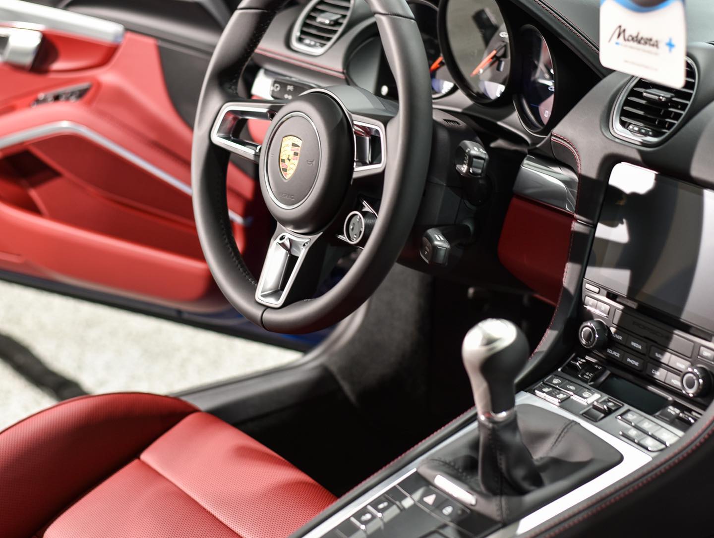 Gentian Blue Porsche Cayman 718 GTS Red Interior