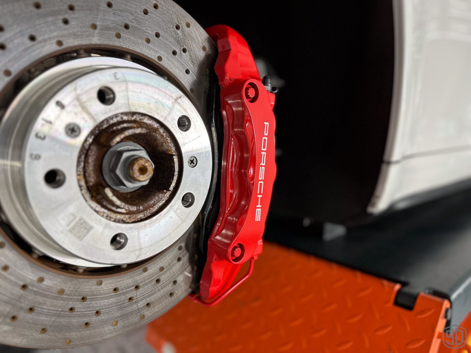 Porsche 911 Carrera Cab 4S Complete Detail and Modesta Ceramic Coating Maintenance caliper close up Orlando, Florida 