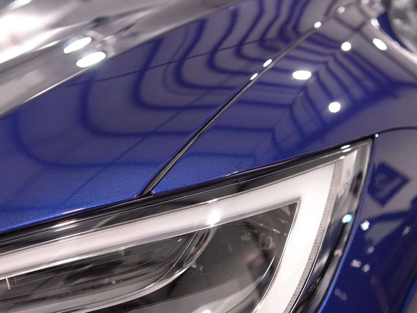 Tesla Model S Plaid blue modesta full front ppf headlight hood detail orlando