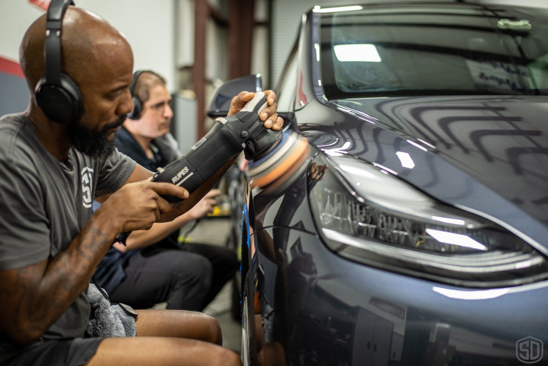 Tesla Y Midnight Silver Paint Correction Orlando