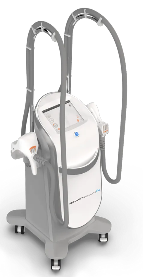 A machine is sitting on a cart on a white background.
